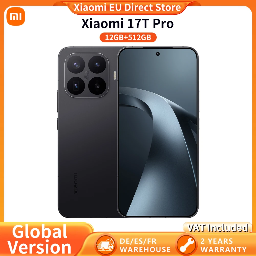 Globale Version Xiaomi 17T Pro 6,83" AMOLED-Display 100W Hypercharge 7000mAh 144Hz Display Leica 5x Teleobjektiv Leica Live Moment MediaTek Dimensity 9500 Smartphone 5G