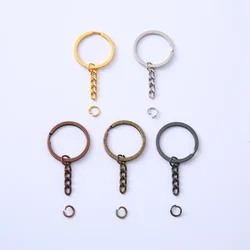 10/20/50/100 pcs/lot Key Ring Key Chain 6 Colors Plated 30mm Round Split Keychain Keyrings Wholesale