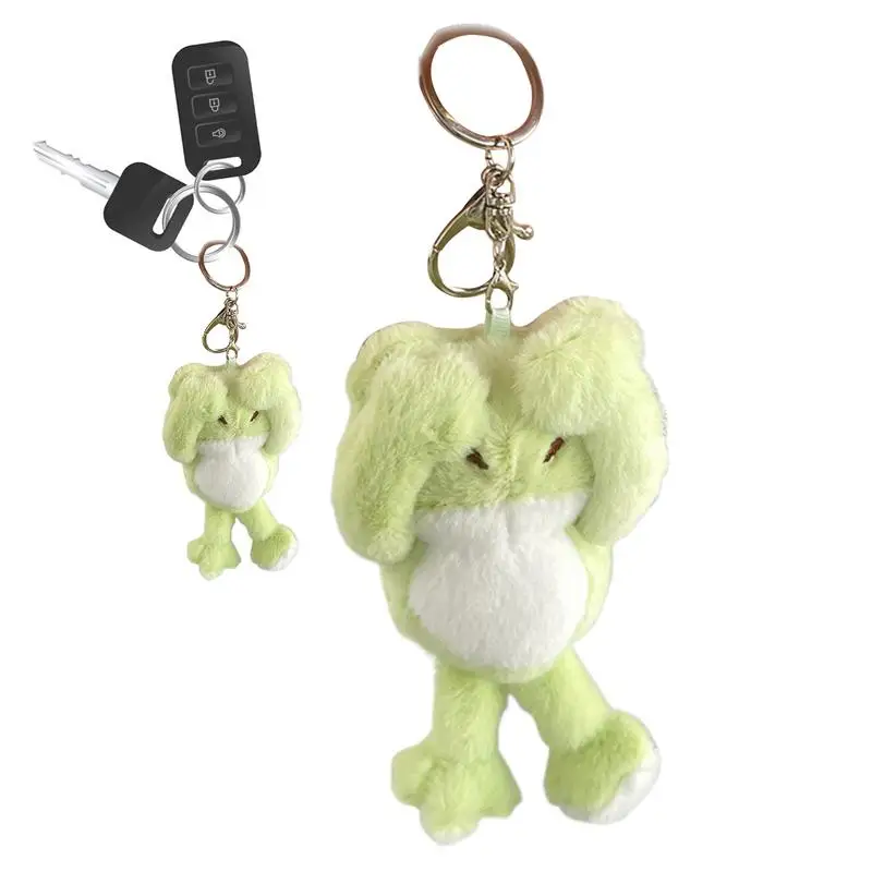 Plush Frog Key Ring Cute Bag Charm Stuffed Animals Soft And Comfortable Backpack Accessory For Family Friends Children