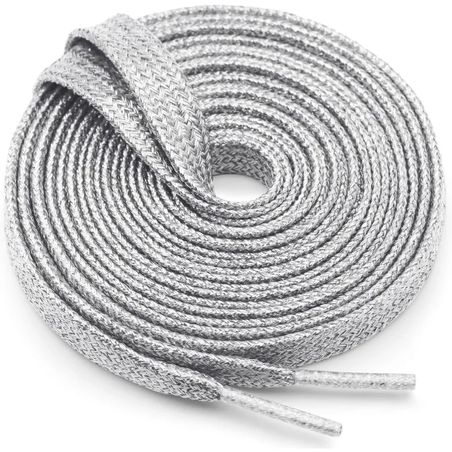 

Плоские блестящие шнурки для обуви: металлические блестки для кроссовок - 2P