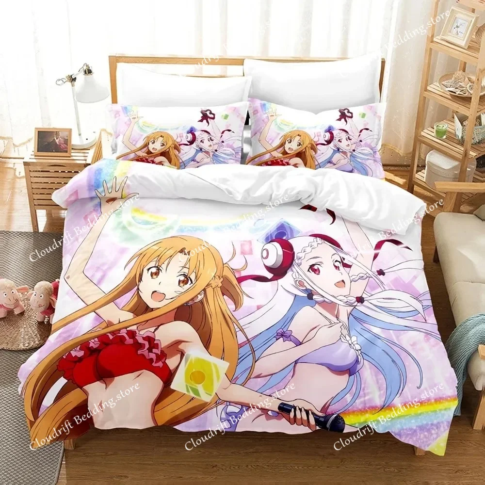 

3D Print Anime Sword God Domain Bedding Sets Duvet Cover Set with Pillowcase Twin Full Queen King Bedclothes Quilt Cover