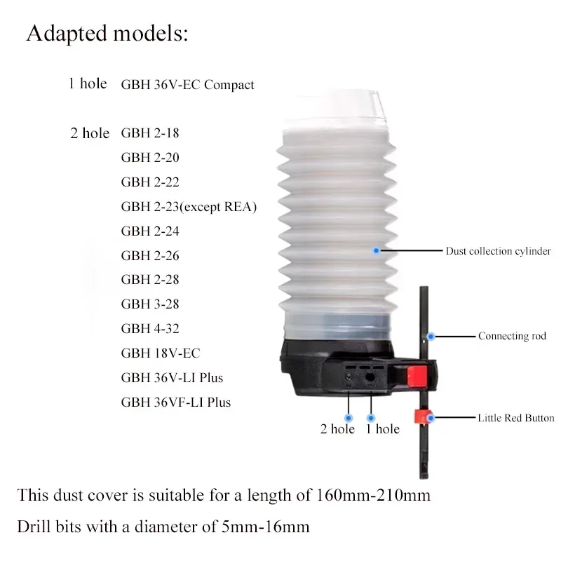 Electric Hammer Impact Drill Dust Cover Collector Dust Collection Box Cup For Bosch GBH 2-18 2-20 Percussion Drill Accessories