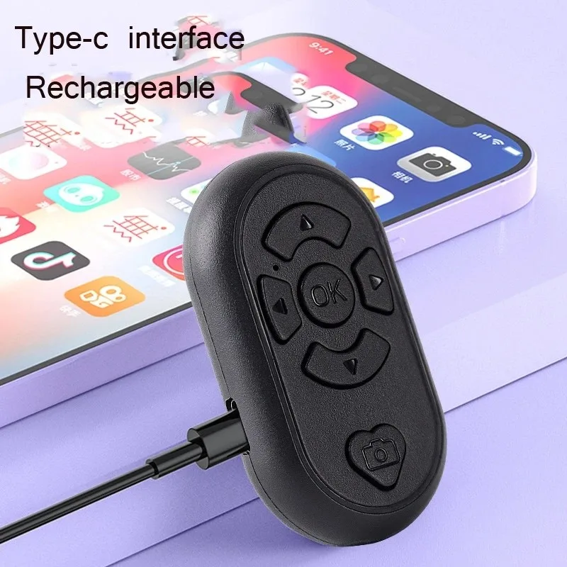 Wireless Mobile Remote Control Rechargeable Type-C Charging  Bluetooth Phone Photo Video Selfie Controller for Android IOS