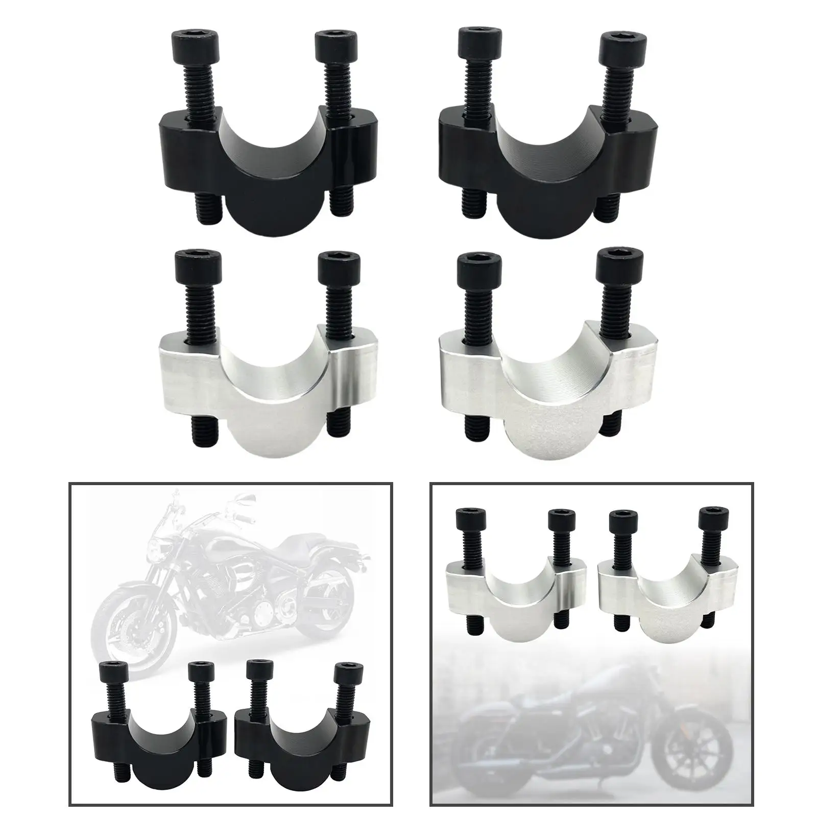 

2 Pieces Handlebar Risers Motorcycle Accessories Aluminum 20mm Mount Clamp Handle Bar Riser for Tenere700 2019-2023