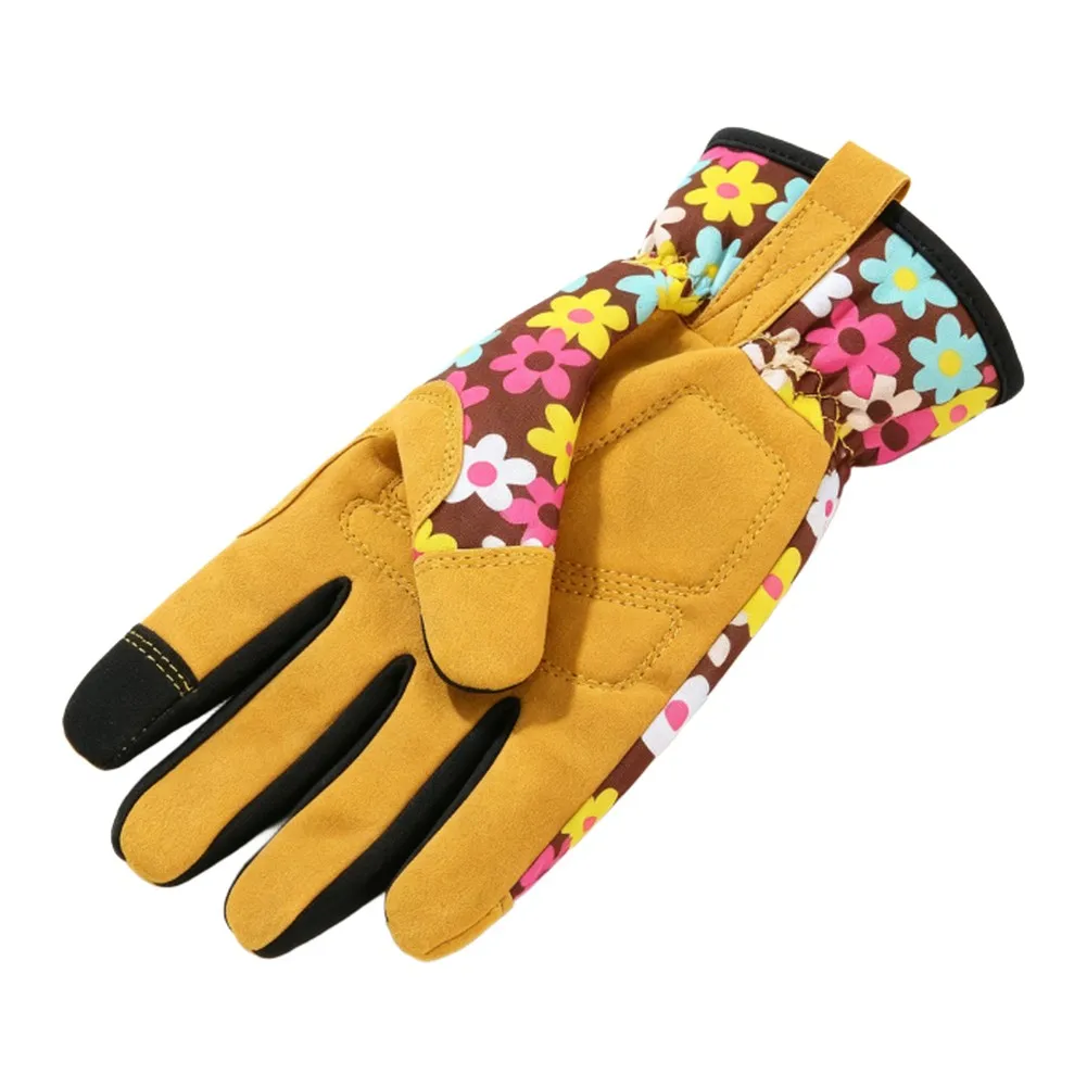 For Safe Pruning Yellow Fingerless Gardening Gloves Protective Gloves For Pruning Glove Reinforced Palm Gloves