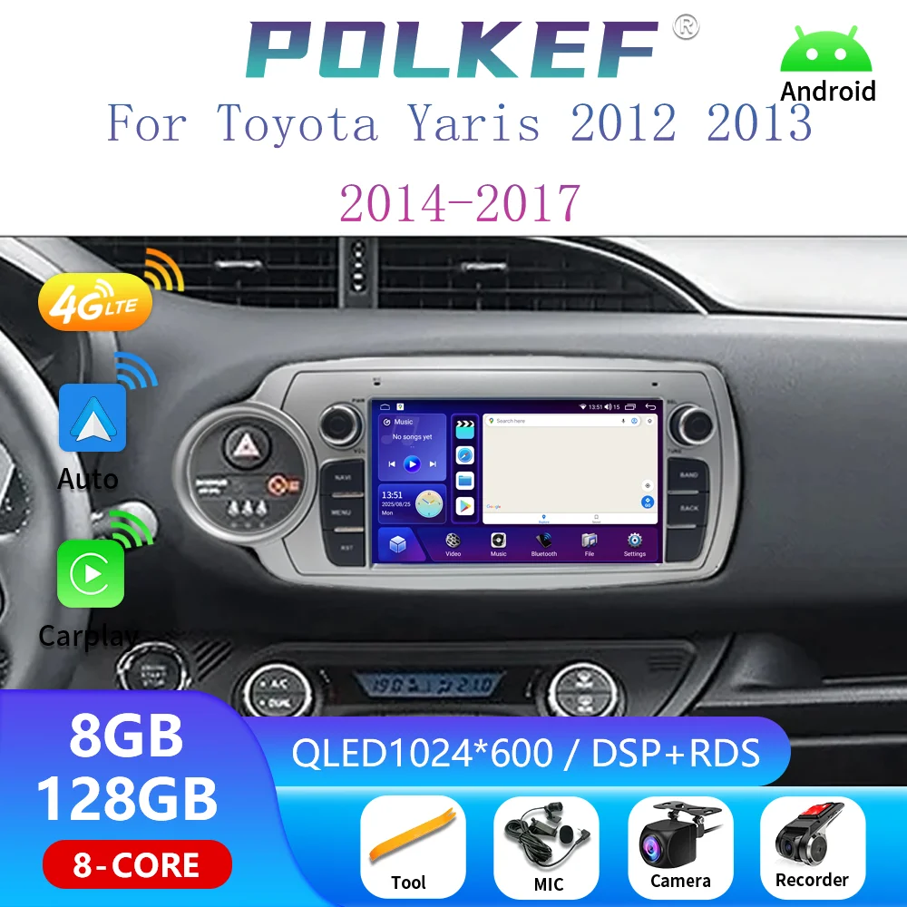 

2 Din Android 15 Auto Car Radio Multimedia Video For Toyota Yaris LHD RHD 2012-2017 Carplay Stereo gps Navigation No 2din