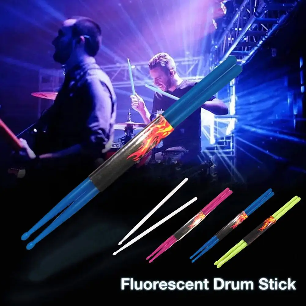 

1pair 5a Luminous Drum Stick Nylon Fluorescent Drumsticks Drumsticks Fluorescent Musical Instrument Performance I8l1