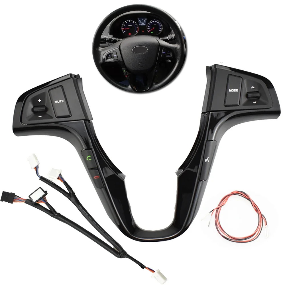 For Hyundai VERNA SOLARIS Multi-function Steering Wheel Buttons Audio Volume Music Control Switch Blue Backlight With Bluetooth