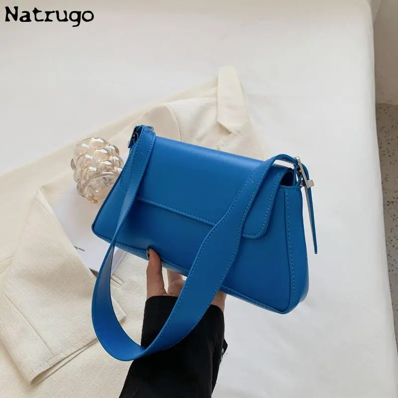 Candy Color Underarm Bag 2023 New Single Shoulder Bag Leather Small Underarm Pouch Design High Sense Versatile Fashion For Women