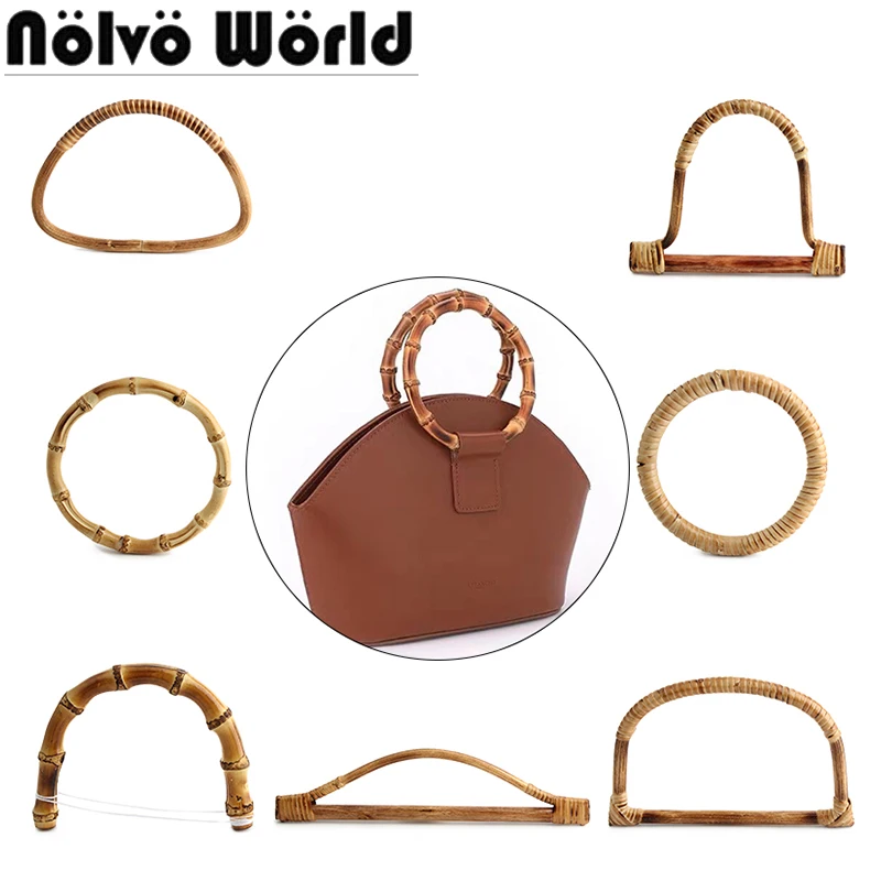 1-2-20PCS Camel Natural Bamboo Real Bamboo U Shape Bag Handles Replacement Bag Wallet Vintage Handle Bags Strap DIY Accessories