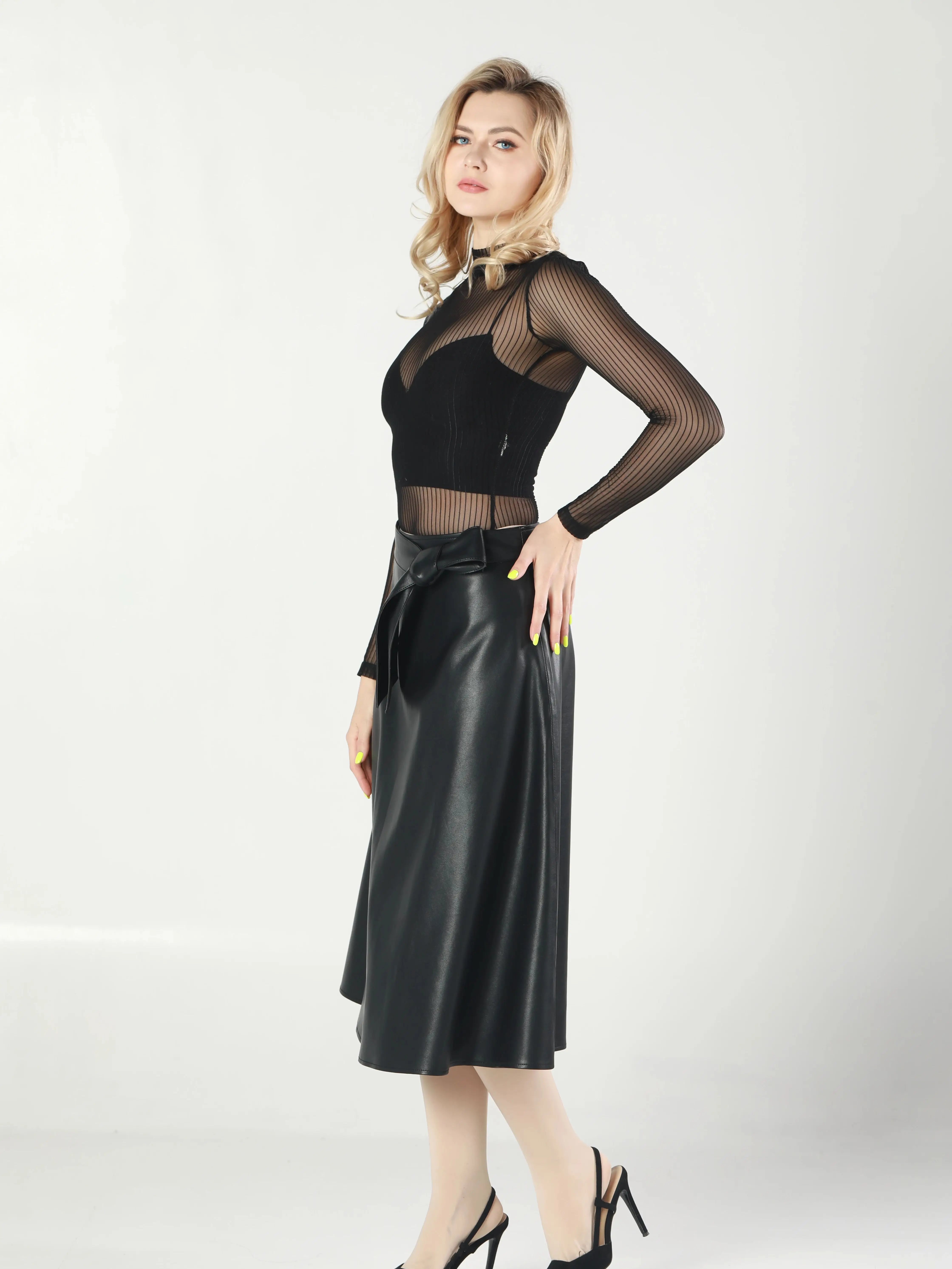 【Markcorp】Rok bungkus pinggul modis 100 rok PU