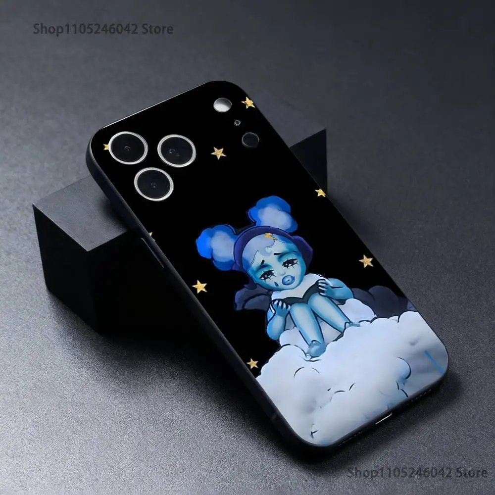 حافظة هاتف J-Junior H Sad Girl مقاومة للاهتراء لهاتف iPhone 17,16,15,14,13,12,11,Pro,XS,Max,XR,Plus,E,SE4,غطاء ناعم أسود صغير