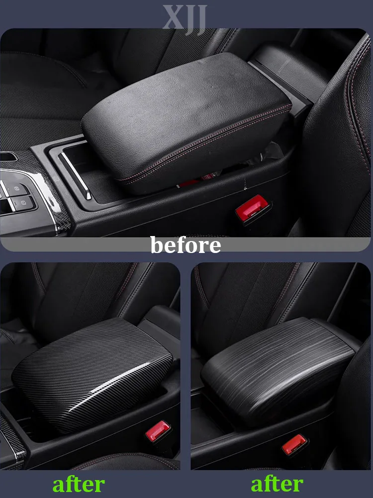 For Audi Q5 2021 2022 2023 2024 2025 2019 2020 Armrest Case Central Rest Box Carbon Fiber Sheath Shell Gear Cover Accessories