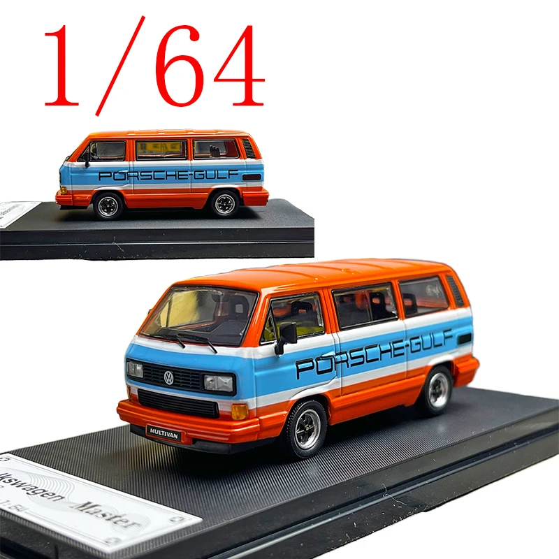 

Master Diecast масштаб 1/64 Volkswagen, модель автомобиля из сплава Volkswagen T3 Van T1, оранжевый игровой автомобиль, игрушки для мальчиков, подарок, оригинальная коробка