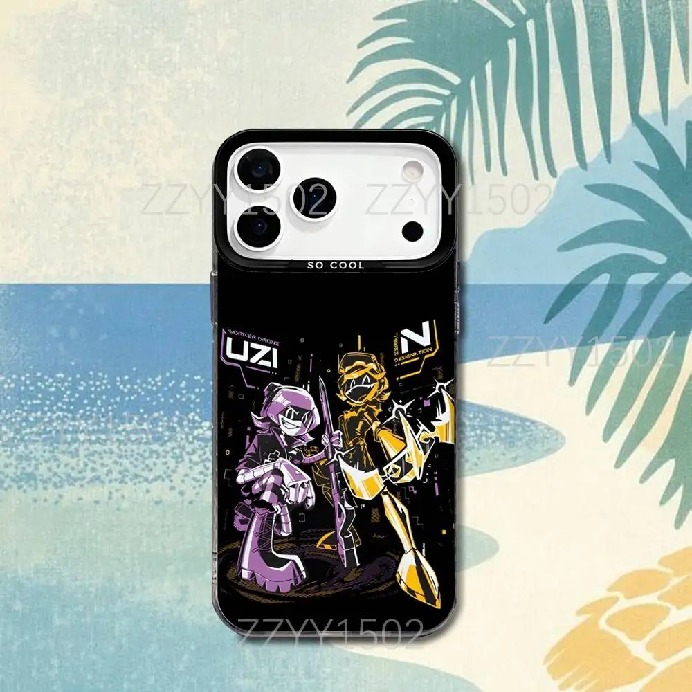 M-MurderS D-Drones UZI Funda de teléfono para iPhone 17,16,15,14,13,12,X,8,Pro,Max,Plus,SE4,Air,Mini HD Negro IMD Mate