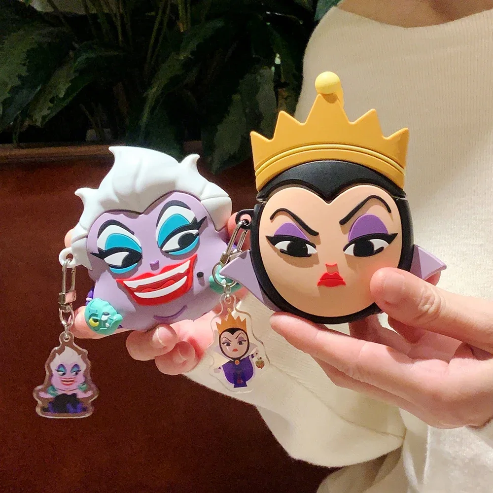 Cartoon 3D Disneies Villain Queen Grimhilde For AirPods 1 2 3 4 Pro 2 Case IPhone Earphone Accessories Air Pod Silicone Cover