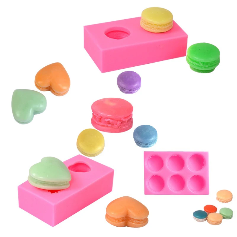 2/6 Hole Macaron Silicone Molds Fondant Cake Mold Chocolate Dessert Soap Mould Kitchen Baking Decorating Cake Tools