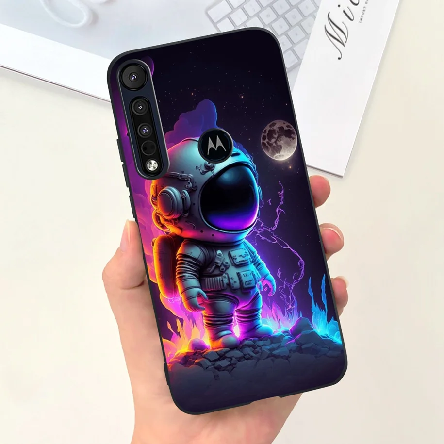 For Motorola One Macro Case New Fashion Flower Marble Fundas Black Soft Silicone Protective Back Cover For Moto One Macro Bumper view 2