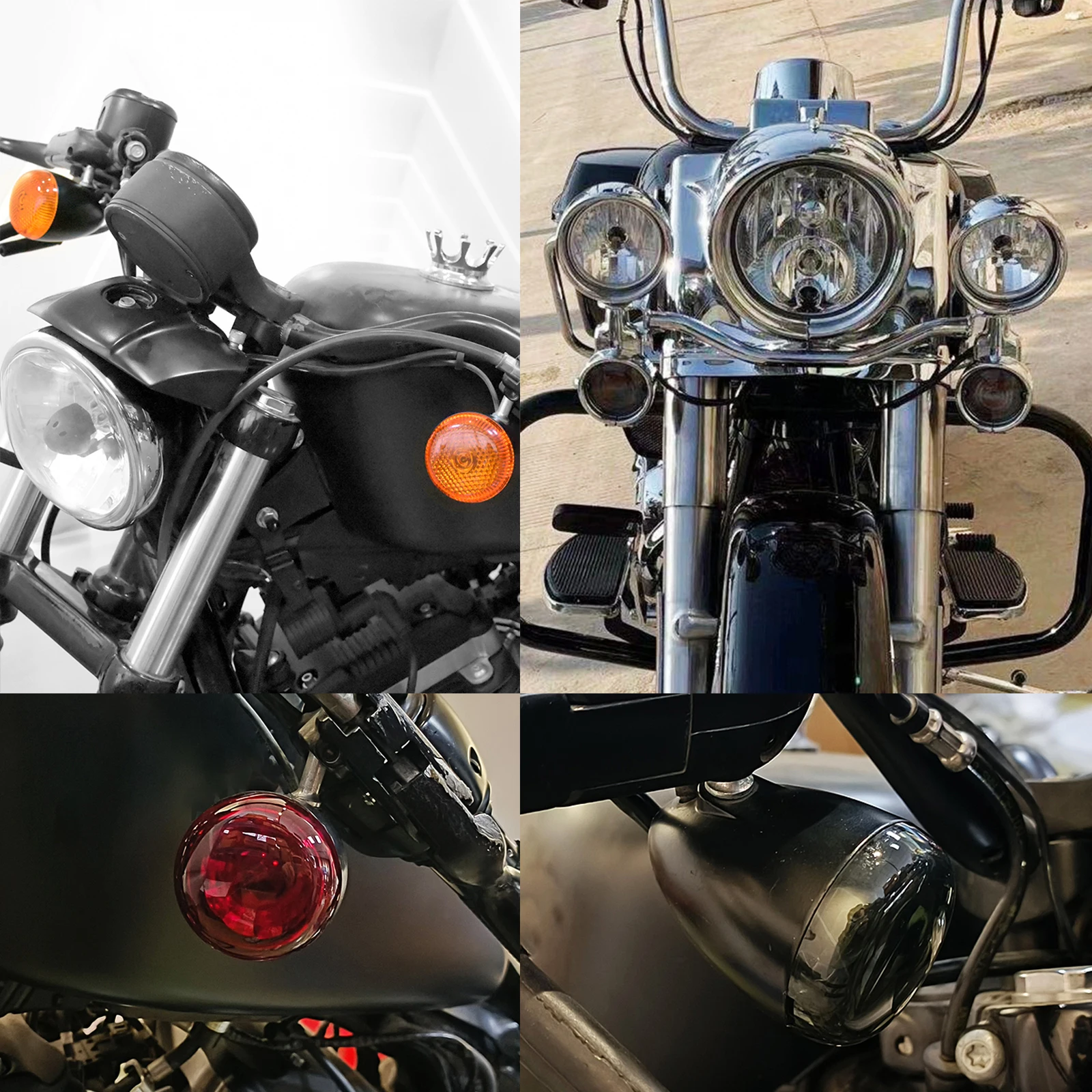 Motorcycle Bullet Flat Lens Cover For Harley Touring Electra Street Glide Softail Sportster Dyna Turn Signal Light Lens Cover