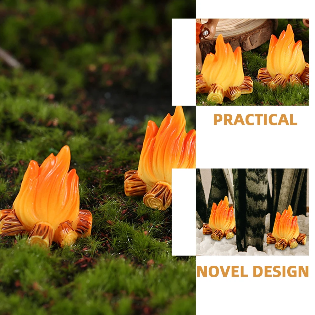 

6pcs Mini Bonfire Decoration Ornaments Fake Flames Fireplace Micro Fairy Accessories Camping Party Favors Christmas Gifts
