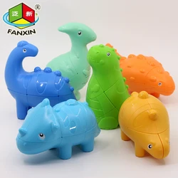 FanXin Dinosaurs Cube Magic Puzzle 2x2x3 Stickerless Dinor Magic Lovely Cute Cubes 2 2 3 Educational Games Toy For Kids Children