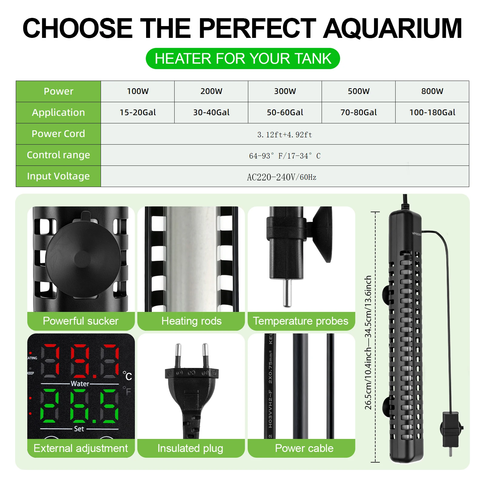 Цифровой нагревательный стерже – обзор и цена Marine Aquarium Heater