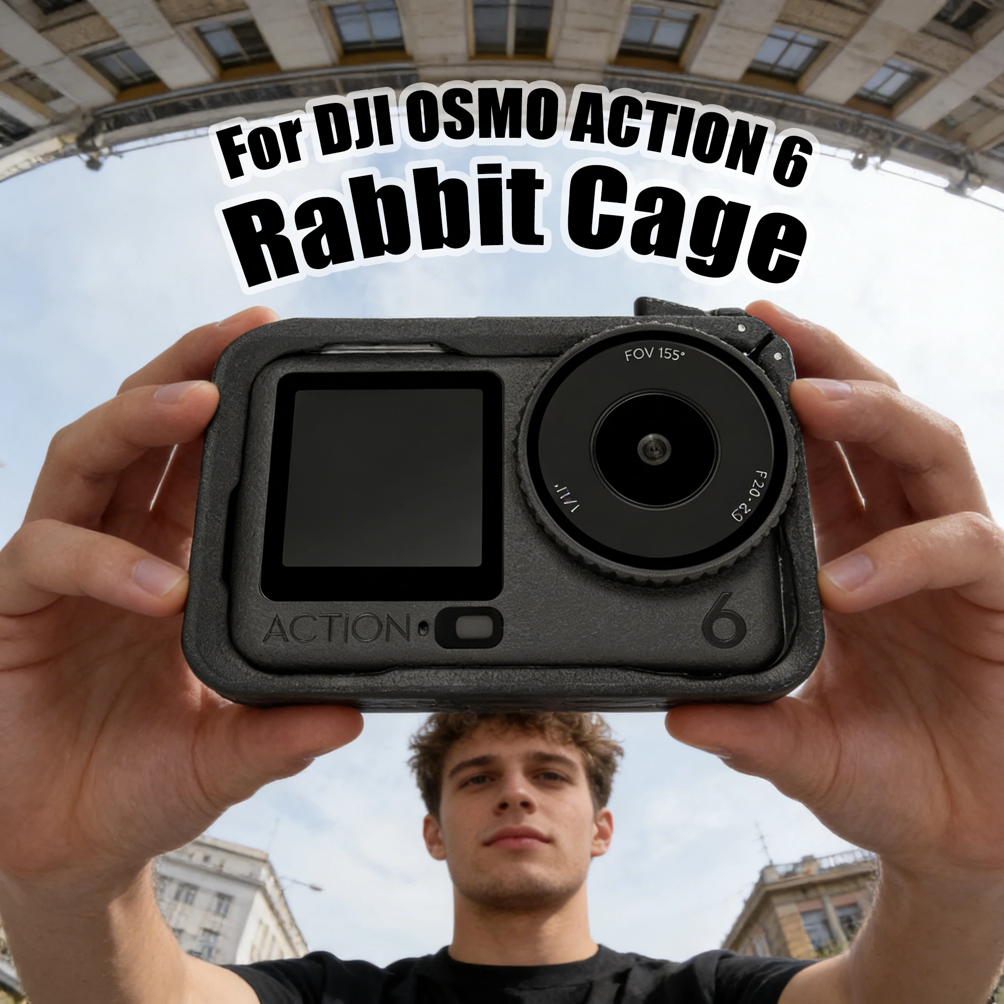 Für DJI OSMO Action 6, horizontaler und vertikaler Schießschutzrahmen, geschlossener Verschluss, Kaninchenkäfigrahmen, Action-Kamera-Zubehör