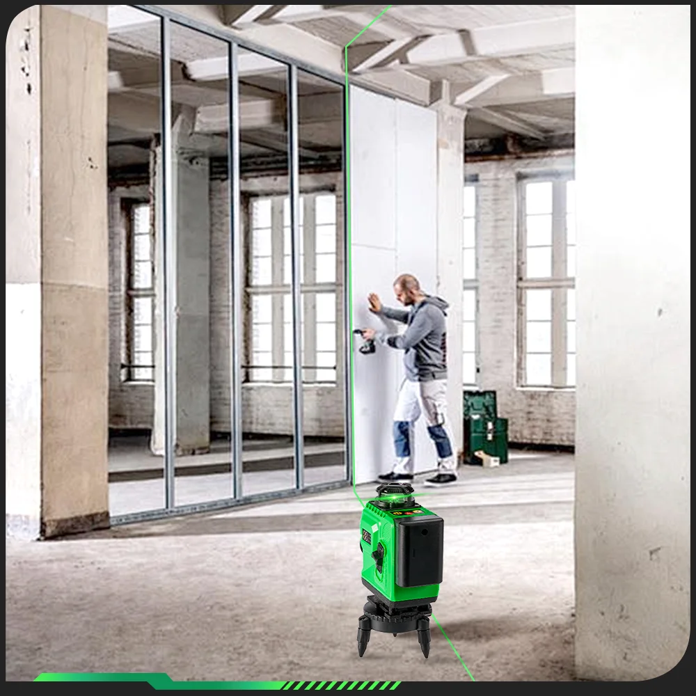 HGLINE 4D 16 Lines Green Line Laser Level Self-Leveling 360ยฐ Horizontal And Vertical Laser Level With 30m APP Remote Control