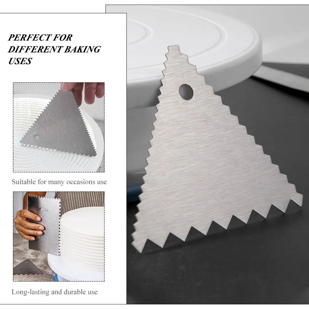 

6Pcs Cake Scraper Set Stainless Steel Smoothers for Cream Convenient Baking Comb Ideal for Pastry Cake Decoration