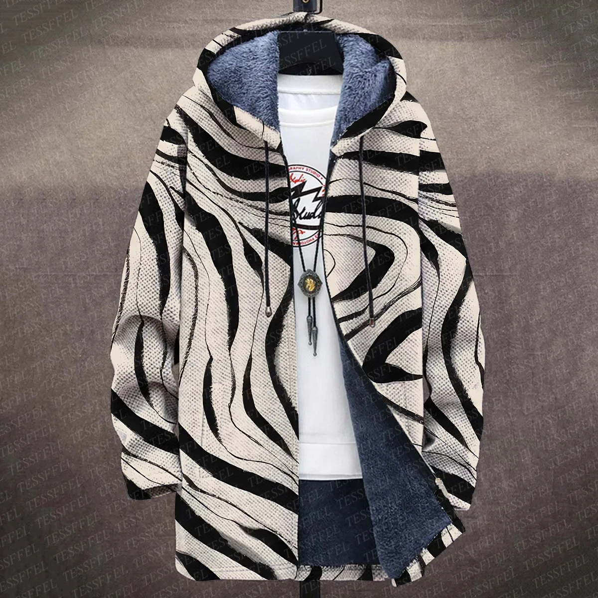 

Hippie Colorful Graffiti Vintage Graphic Retro Pattern 3DPrint Thick Fleece Plus Hooded Overcoat Winter Casual Zipper Jacket A14