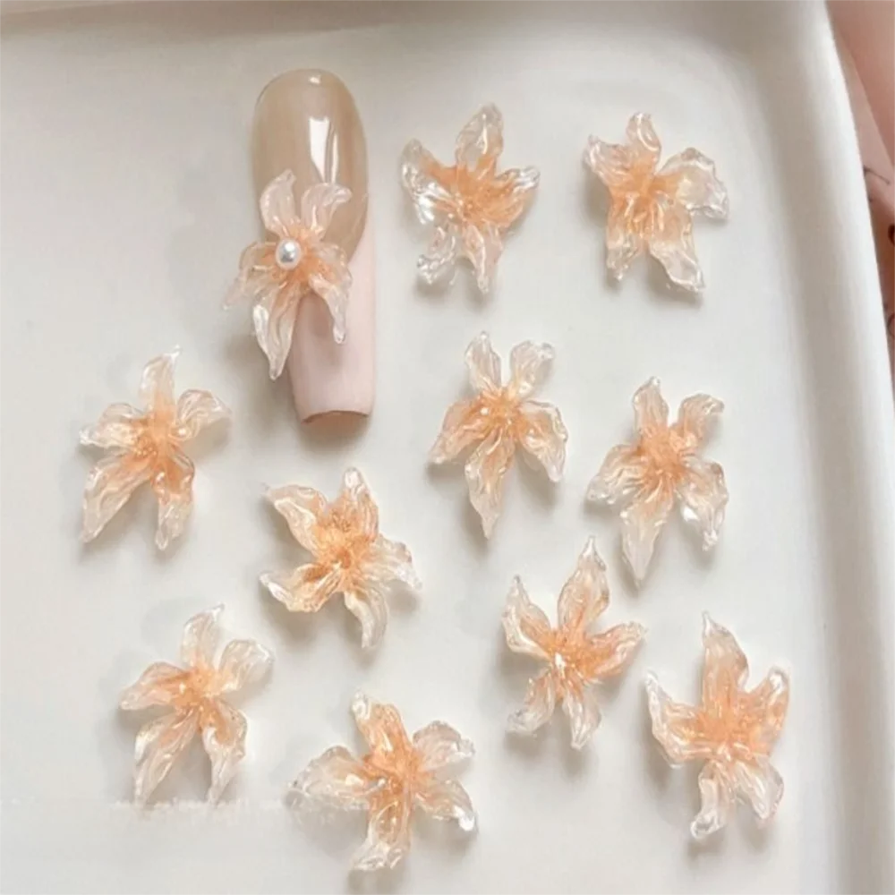 

30PCS Cute Soft 3D Flowers Nail Art Charms Acrylic Sticker Lily Flower Nail Art Decorations Nail Decals Nail Art Enthusiasts