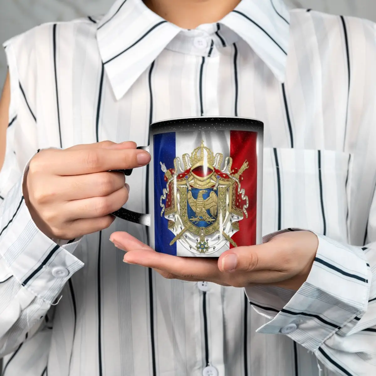 

Наполеонская французская кружка с флагом 85th полка, забавные керамические кофейные чашки, чайные кружки, чашка для молока, посуда для напитков, подарок для друзей