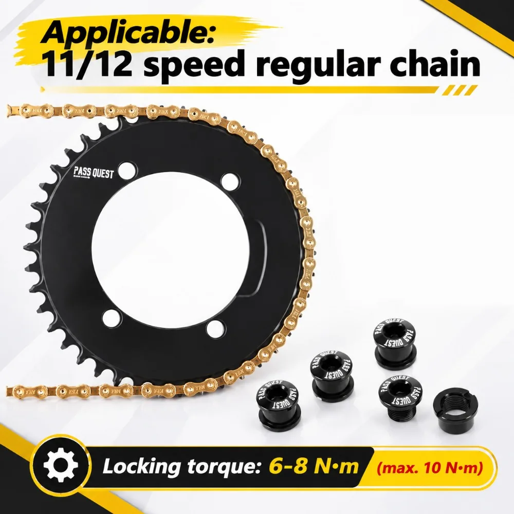 chainring 110 bcd 2x star for magene power meter chain ring 110bcd chain ring 4 bolt aero plate 46 33 50 34 52 36t 53 39 54 40 - view 6