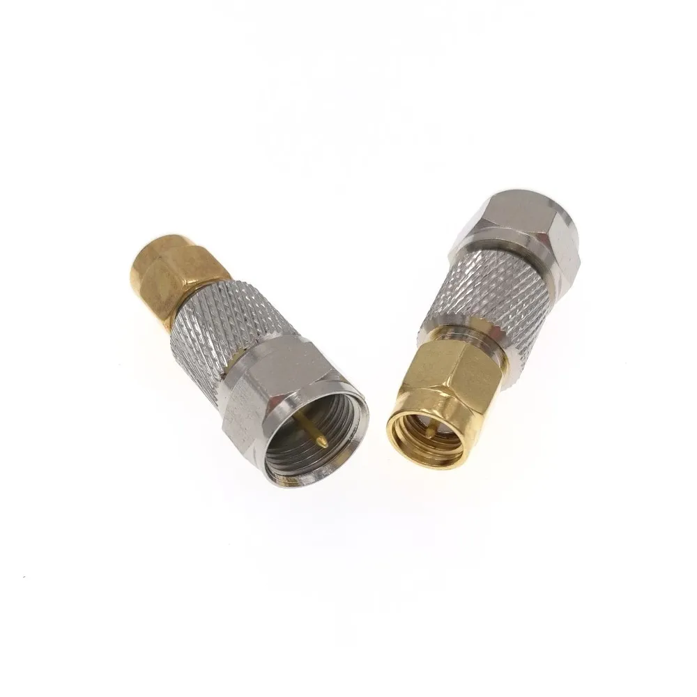 

100PCS BRASS SMA Male to F Type Male Plug Straight Adapter RF Coaxial Connector