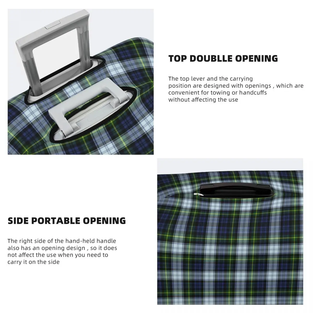 Personalizado bonito original tartan xadrez capa de bagagem protetor à prova de poeira geométrica gingham verificação mala de viagem capas