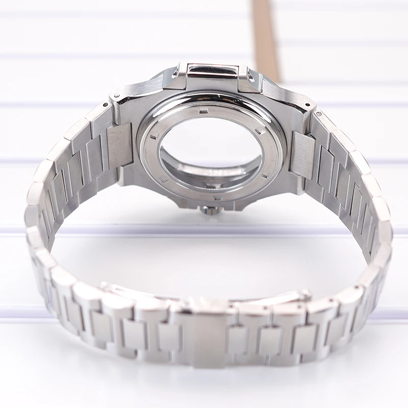 Silvery/Rose Gold 40mm For Seiko NH35 NH36 NH34 NH38 Movement Watch Case Bracelet With Sapphire Crystal 29.8mm Dial Mod Nautilus image 6