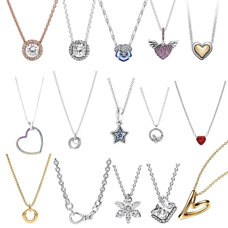 Romantic 925 Sterling Silver design charm Round temperament Love Snowflake Zircon women's necklace jewelry wedding accessories