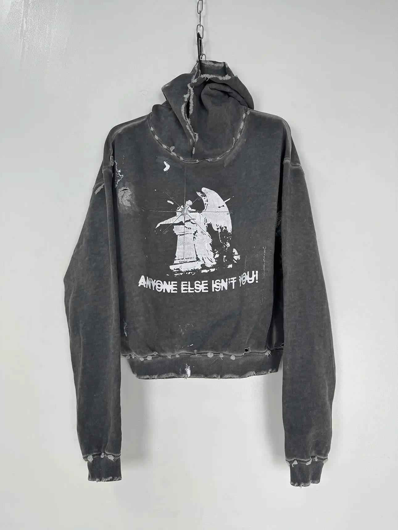 

Waed Vintage Print ort Wide Hoodie SMILEAAD 24FW Domestic Design Distred Youth Casual Long Sve Hooded Jaet