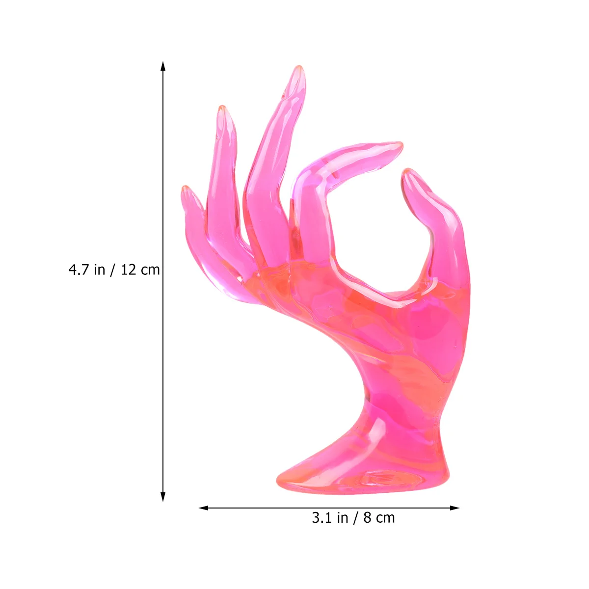 

Pink Plastic Ring Stand Hand Mold for Jewelry Display Lightweight Durable Organizer for Rings Vendor Booth Ring Stand Holder