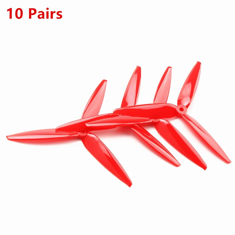 

Sensitive 10Pairs 7Inch Propeller 7X4X3 3 Blade CCW+CW PC Propeller For 7Inch 8Inch FPV RC Drone C
