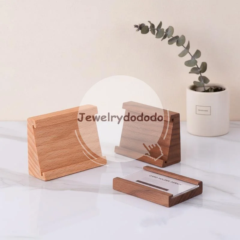 70x40mm Acrylic Place Sign Display Stand Wood Price Label Tag for Restaurant Table Menu Office Meeting Name Card Use