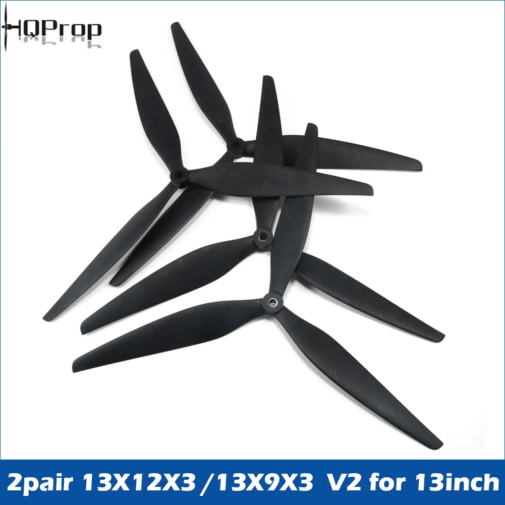 2 Paar HQProp 13X12X3 1312 V2 13X9X3 1390 V2 13 Zoll 3-Blatt-CRN-Propeller CW CCW für RC X-Class FPV Drone MultiRotor