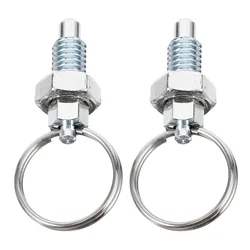 2 Pcs Stainless Steel Spring Plunger With Pull Ring Retractable Latch Pin Positioning Pin Mechanical Accessory Spring Loaded