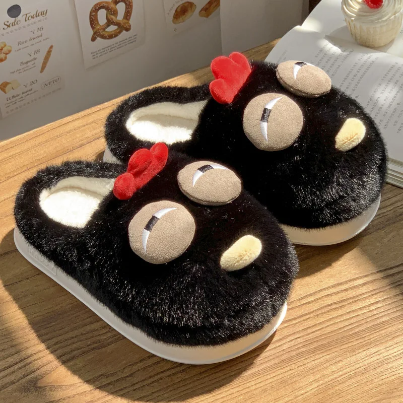 

Funny Slippers Woman Winter 3D Cartoon Animal Designer Shoes Women's Home Warm Fuzzy Slides Slipper Lady Fun Shoe New
