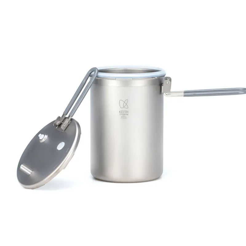 Modern Sustainable Titanium Cookware Set for Camping Hiking Picnic Outdoor Cooking Metal Pots and Pressure Cooker