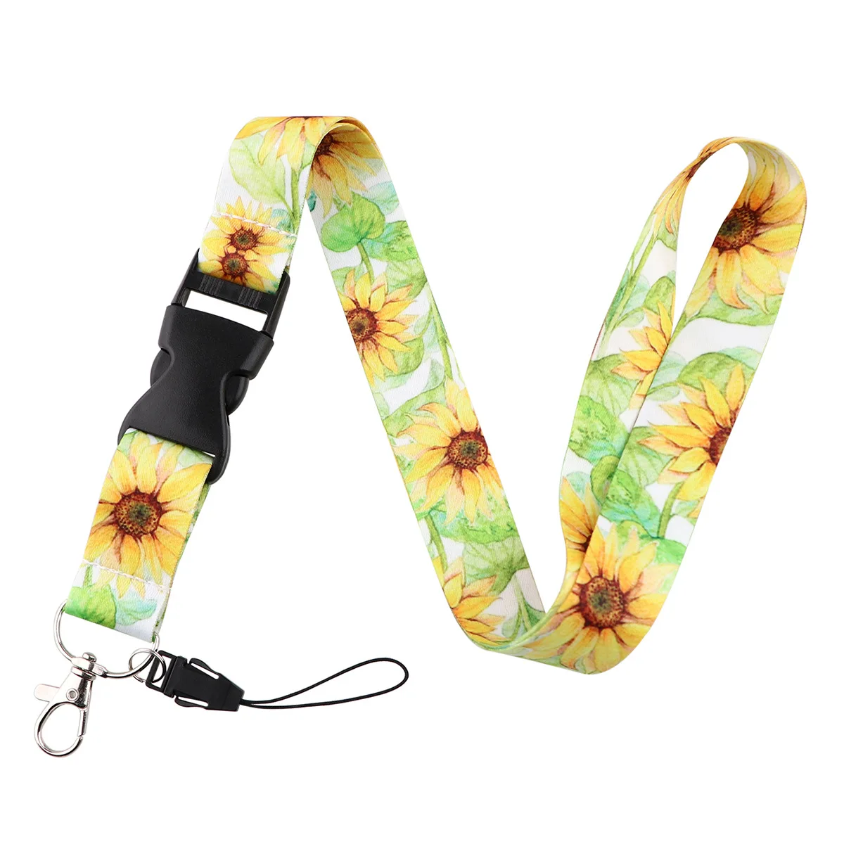 A3174 Cartoon Sunflower Daisy Lanyards ID Badge Holder Keychain Neck Strap Key Holder Hang Rope Keyrings Fashion Accessories