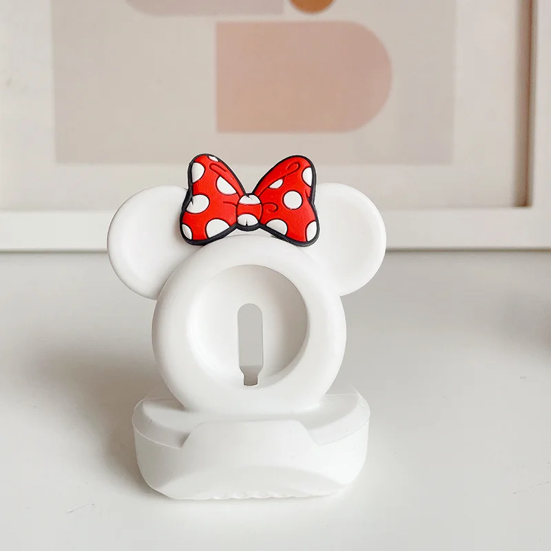 Silicone Charger Stand For Apple Watch Serie 8 7 6 5 SE For Iwatch Cartoon Cute Bow Tie Bear Charging Desktop Holder Accessories