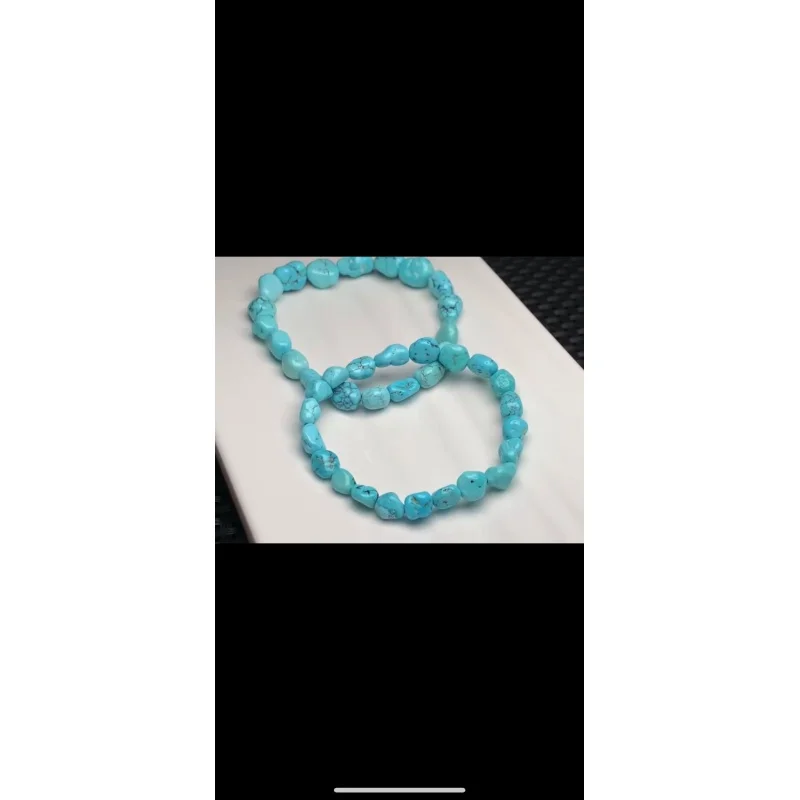 

Raw Ore Turquoise with Shape Wholesale Color Beautiful High Porcelain Blue Bracelet Size about 7-8m