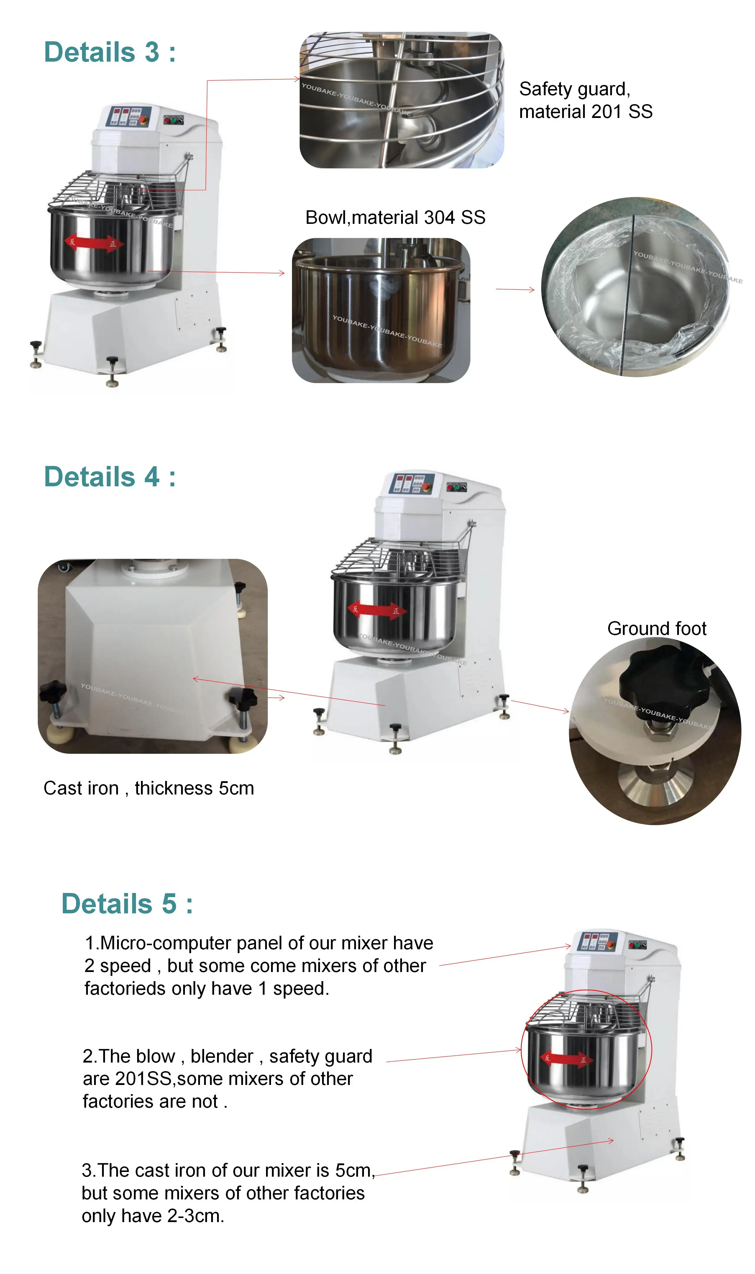 10L 20L 30L 40L 50L 60L 80L Vertical Dough Mixer With Stainless Steel Casing And Adjustable Speed Panel