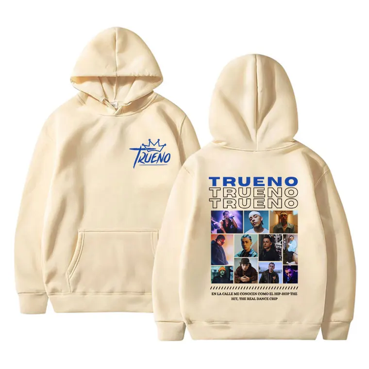 Rare Rapper Trueno Graphic felpa con cappuccio uomo donna Hip Hop Fashion oversize Pullover con cappuccio Unisex Vintage Casual Fleece felpa